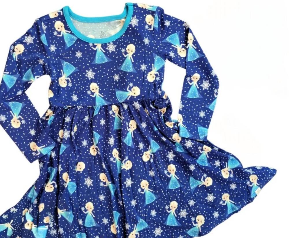 NEW CHARLIES PROJECT kid's snow queen dress in blue